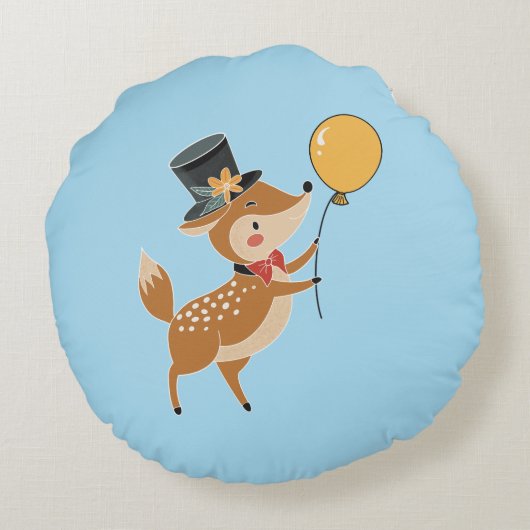 Festive animals - Fawn Rond Kussen (Achterkant)