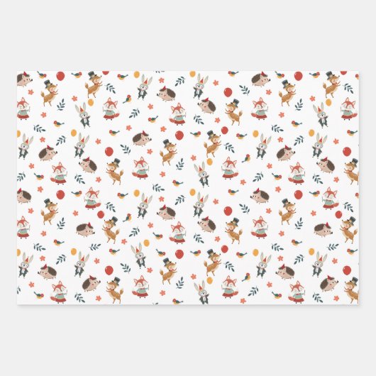 Festive animals inpakpapier vel (Voorkant)