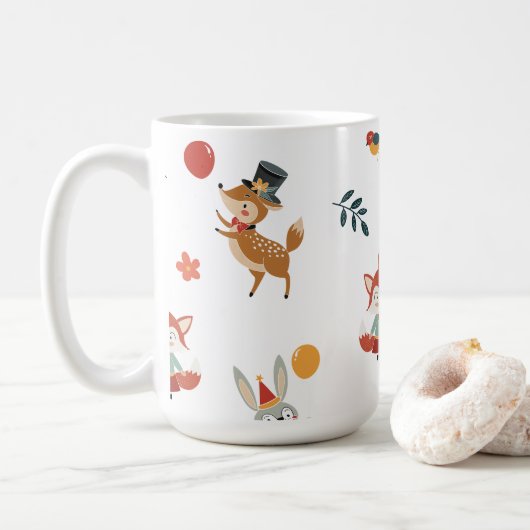 Festive animals koffiemok (Met donut)