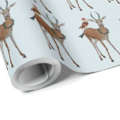 FESTIVE ANTELOPE & OWL Wrapping Paper Cadeaupapier (Rol Hoek)