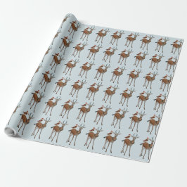 FESTIVE ANTELOPE & OWL Wrapping Paper Cadeaupapier