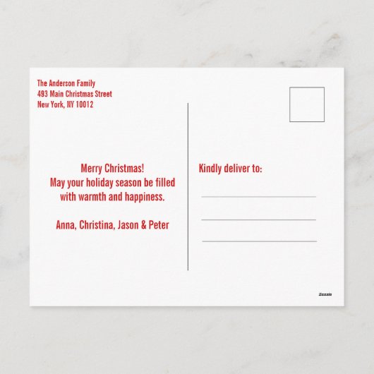 Festive Arch Shaped Photo Lijst Christmas Feestdagenkaart (Achterkant)