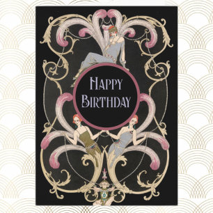 Festive Art Deco Birthday Kaart