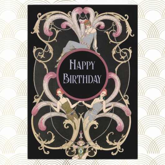 Festive Art Deco Birthday Kaart