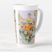 Festive Art Deco-dame Latte Mok (Rechterhoek)