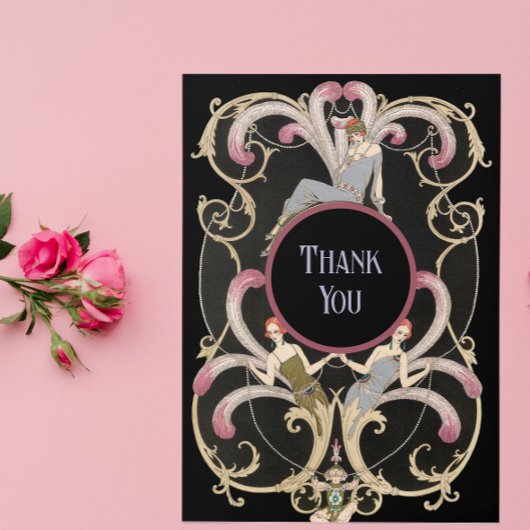 Festive Art Deco Folded Hartelijk dank Bedankkaart