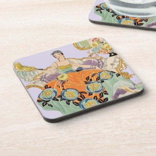 Festive Art Deco Lady Bier Onderzetter (Linkerzijde)