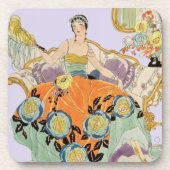 Festive Art Deco Lady Bier Onderzetter (Voorkant)