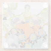 Festive Art Deco Lady Glazen Onderzetter (Achterkant)