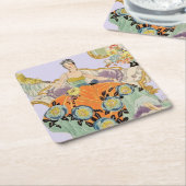 Festive Art Deco Lady Kartonnen Onderzetters (Schuin)