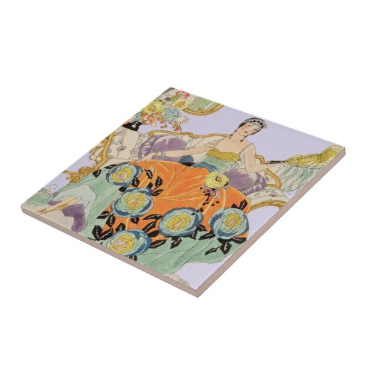 Festive Art Deco Lady Tegeltje (Zijkant)