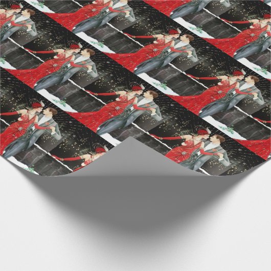 Festive art deco retro  koppel cadeaupapier (Hoek)