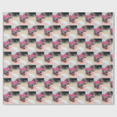 Festive art deco retro vintage kerstdame cadeaupapier (Vlak)