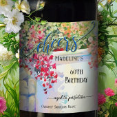 Festive Artistic Summer Birthday Wijn Etiket