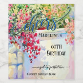 Festive Artistic Summer Birthday Wijn Etiket (Enkel label)