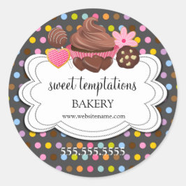 Festive Assorted Desserts Bakery Packaging Ronde Sticker