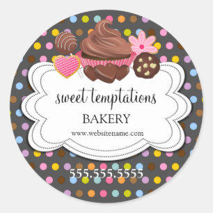 Festive Assorted Desserts Bakery Packaging Ronde Sticker