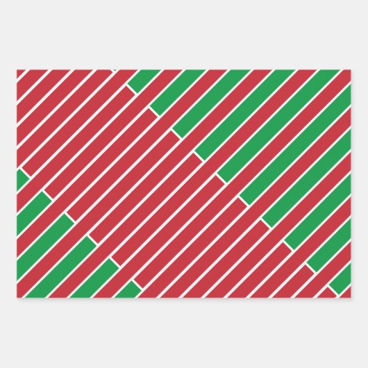Festive Assorted Red Green Inpakpapier Vel (Voorkant 2)