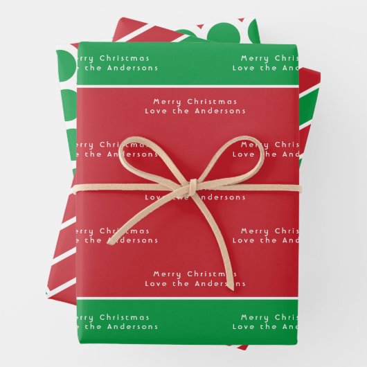 Festive Assorted Red Green Inpakpapier Vel (In situ)
