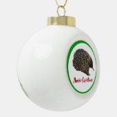 Festive Australia Echidna draagt kerstverlichting Keramische Bal Ornament (Links)