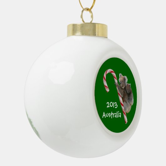 Festive Australian Koala-Beren op snoepriet Keramische Bal Ornament (Links)