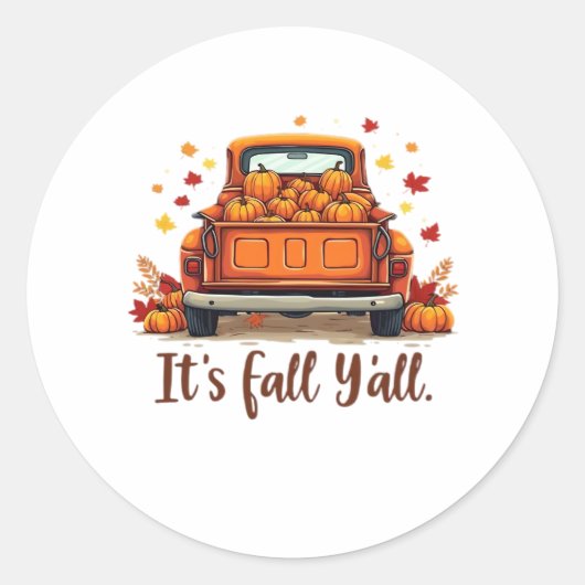 Festive Autumn Harvest Design Celebrating Fall Sea Ronde Sticker (Voorkant)