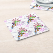 Festive Axlotl Kartonnen Onderzetters (Schuin)