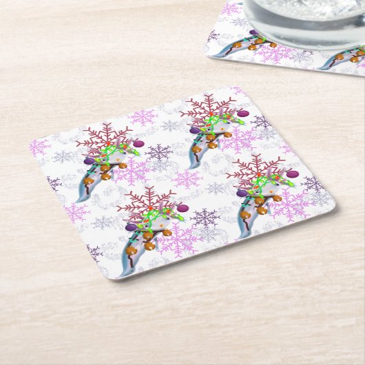 Festive Axlotl Kartonnen Onderzetters (Schuin)