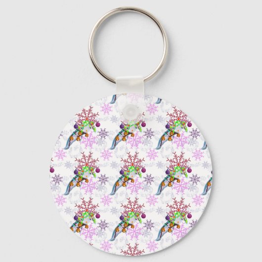 Festive Axlotl Sleutelhanger (Achterkant)