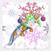 Festive Axlotl Vierkante Sticker (Voorkant)