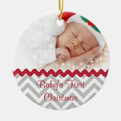 Festive Baby's First kerstfoto Ornament (Voorkant)