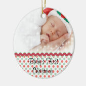 Festive Baby's First kerstfoto Ornament (Links)