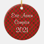 Festive Baby's First kerstfoto Ornament (Achterkant)