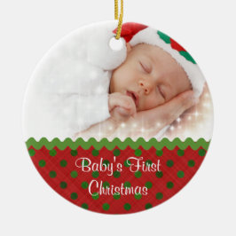 Festive Baby's First kerstfoto Ornament