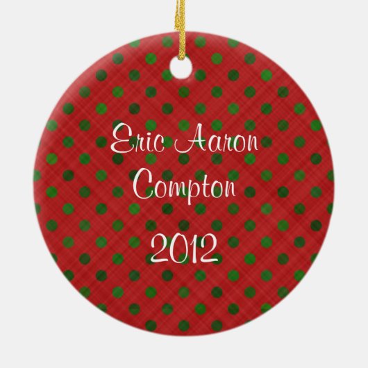 Festive Baby's First kerstfoto Ornament (Achterkant)