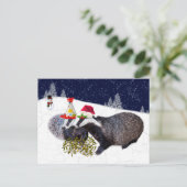 Festive Badgers Briefkaart (Staand voorkant)