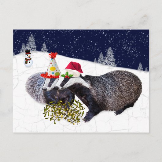 Festive Badgers Briefkaart (Voorkant)