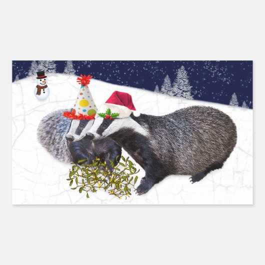 Festive Badgers Sticker (Voorkant)