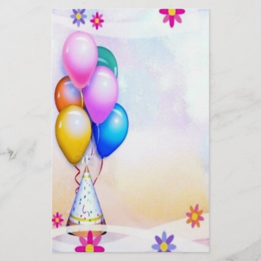 Festive Ballons Briefpapier (Voorkant)