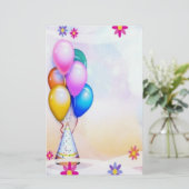 Festive Ballons Briefpapier (Staand voorkant)