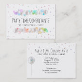 *~* Festive Balloons Rainbow Party Event Planner  Visitekaartje (Voorkant / Achterkant)