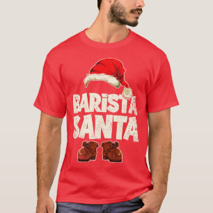Festive Barista Santa Claus Kerstmis T-shirt