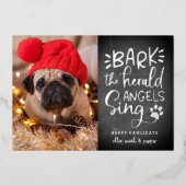 Festive Barks | Dog Pet-foto Folie Feestdagenkaart (Voorkant)