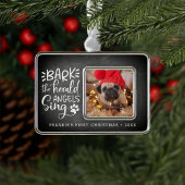 Festive Barks | Eerste kerstdag foto's pet Verzilverd Omlijst Ornament