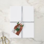 Festive Basset Hound Holiday Dog Kerstmis Cadeaulabel (Met Touw)