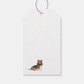Festive Basset Hound Holiday Dog Kerstmis Cadeaulabel (Achterkant)