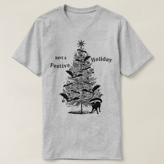 Festive Bat Kerstmis T-shirt (Design voorkant)