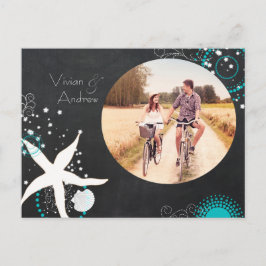 Festive Beach Weddenschap Photo Save the Date Aankondigingskaart