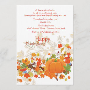 Festive Bedankt Thanksgiving Uitnodiging