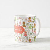 Festive Bells Pattern Personalized Mug Koffiemok (Voorkant rechts)